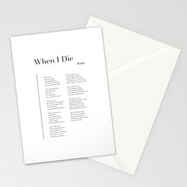 When I Die by Rumi Stationery Card