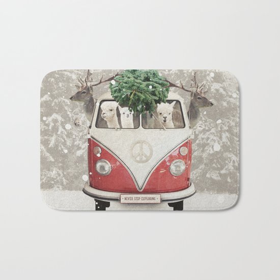 NEVER STOP EXPLORING - X-MAS Bath Mat