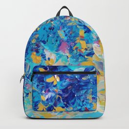 HYPNOTIC BLUE SUNSET - Simply Beautiful Royal Blue Navy Turquoise Aqua Sunrise Abstract Nature Decor Backpack | Reflection, Cobalt, Sunset, Colorful, Coastal, Abstract, Beach, Painting, Ocean, Ebiemporium 
