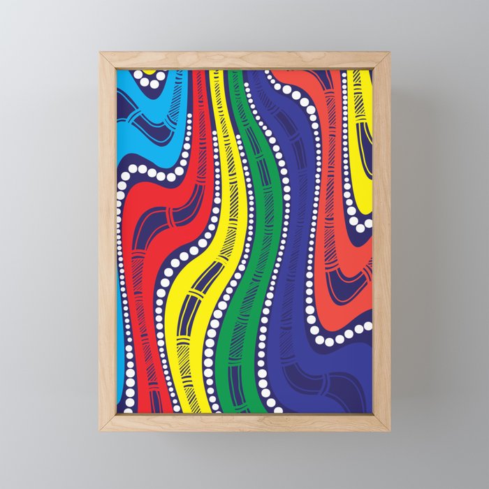 Authentic Aboriginal Art - Fresh Air Framed Mini Art Print