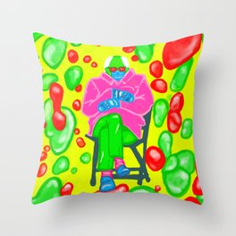 Inauguration Bernie Sanders - Trapped in a Lava Lamp - Alien 420 Couture  Throw Pillow