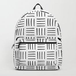 Minimalist Weave Grid Pattern (black/white) Backpack