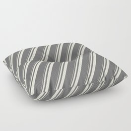[ Thumbnail: Beige & Dim Grey Colored Striped/Lined Pattern Floor Pillow ]