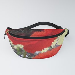 Poppy flowers bouquet pixel art Fanny Pack