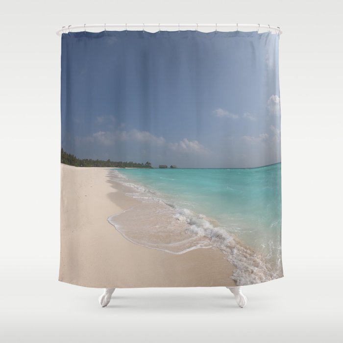 At the beach, watching the waves and clouds go by Shower Curtain