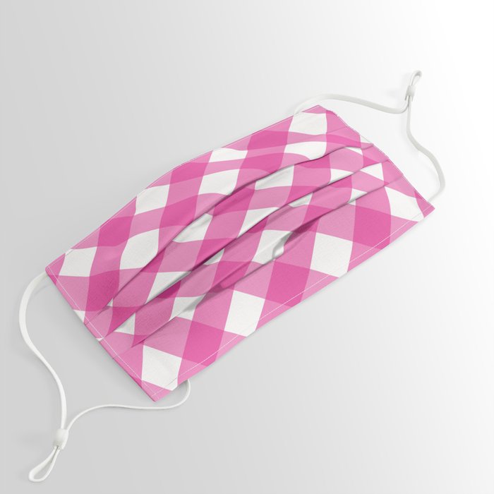 Pink & White Checkered Pattern-Mix and Match with Simplicity of Life Face Mask