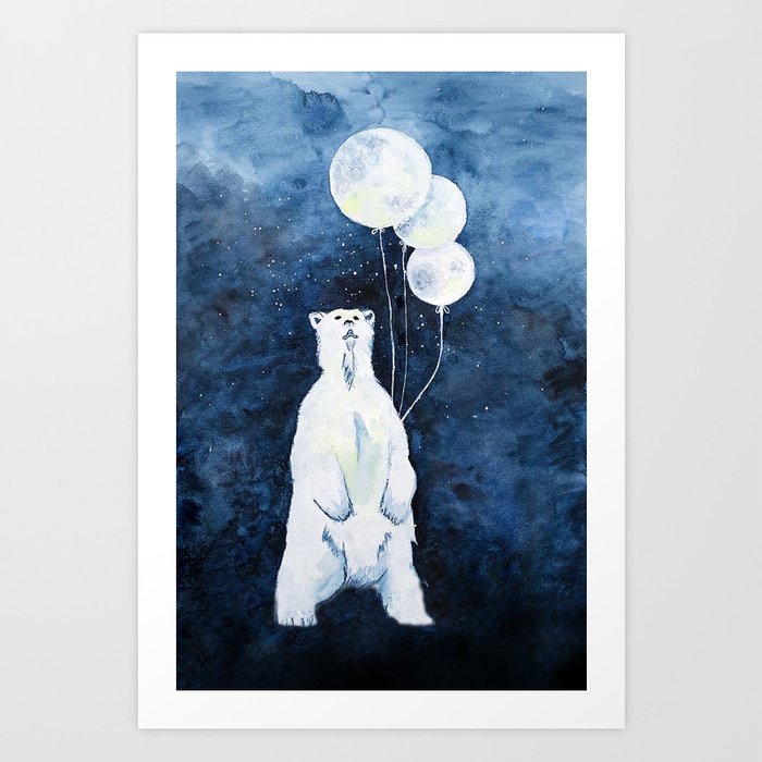 The Bear Who Stole the Moons Art Print