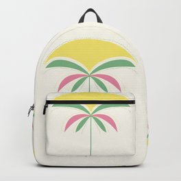 Mid-Century Modern Palm Tree Sunset Illustration Backpack