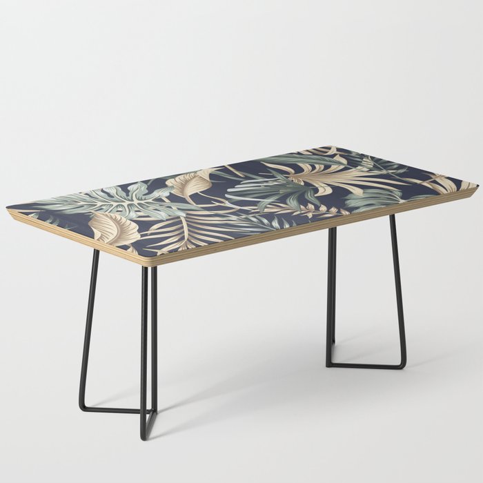 Palm leaves on Lazuli blue background Coffee Table