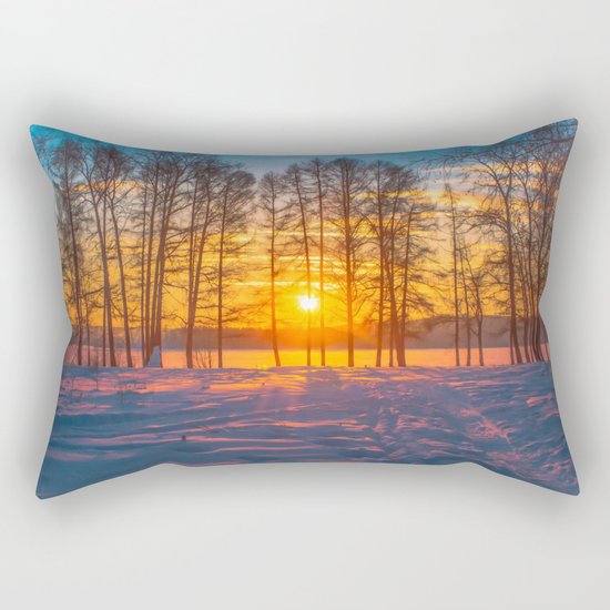 Winter sunset Rectangular Pillow
