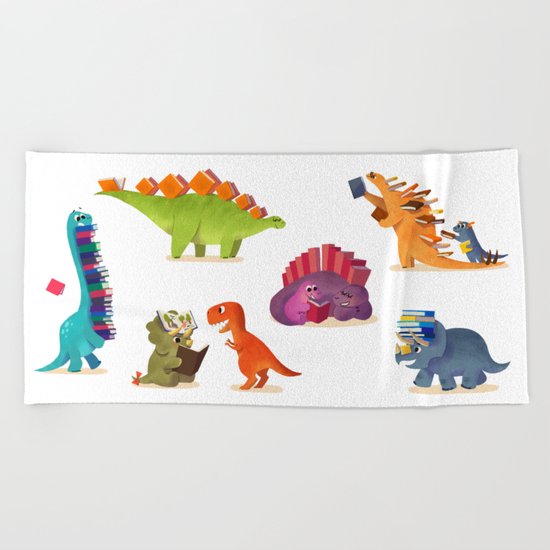 BOOK DINOSAURS Beach Towel