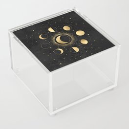 Gold Moon Phases  Acrylic Box