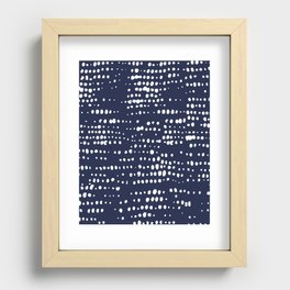 Abstract Spotted Pattern in Navy Blue Recessed Framed Print