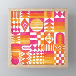 Geometric Tapestry - Summer Sunshine  Framed Mini Art Print