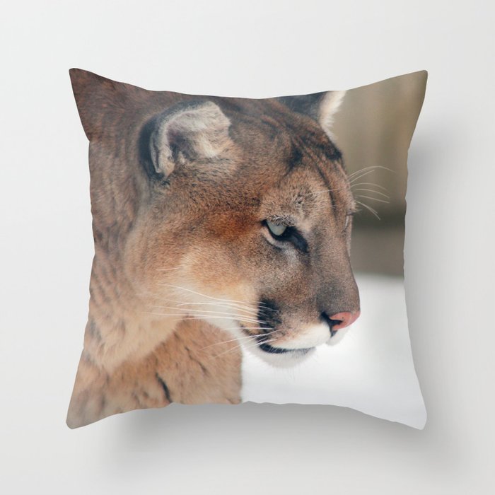 Mountain Lion Throw Pillow
