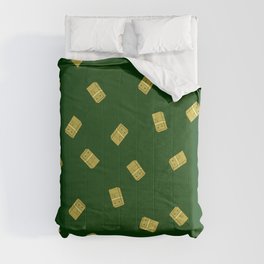 Golden Chocolate Robot Pattern Comforter
