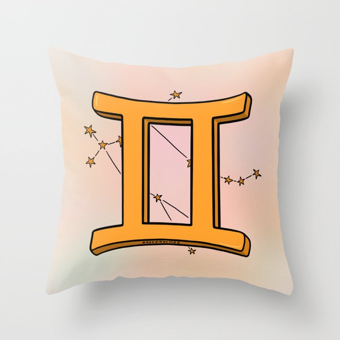 Gemini Symbol Throw Pillow