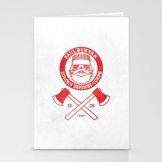 Paul Bunyan Zombie Defense Corps Stationery Cards