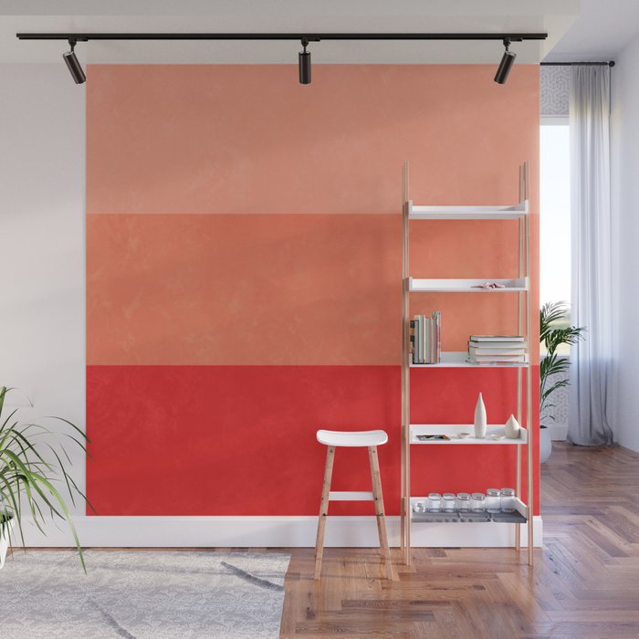 Red Grunge Stripes Wall Mural