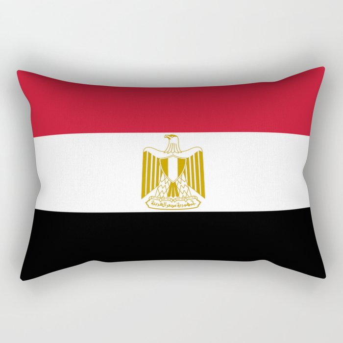 flag of egypt- Egyptian,nile,pyramid,pharaon,cleopatra,moses,cairo,alexandria. Rectangular Pillow