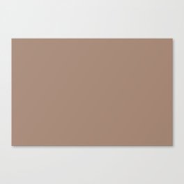 Medium Espresso Brown Solid Color Autumn Shade Earth-tone Pairs Pantone Cafe Au Lait 17-1227 TCX Canvas Print