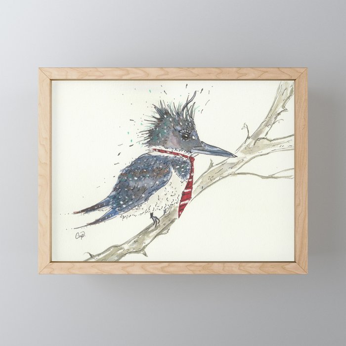 Kingfisher with Tie Framed Mini Art Print