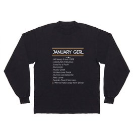 Funny Gift For January Girls. Birthday Shirt For Daughter. Long Sleeve T Shirt
