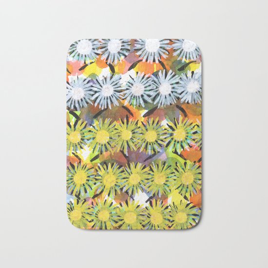 Rainbow Flower Pattern Bath Mat