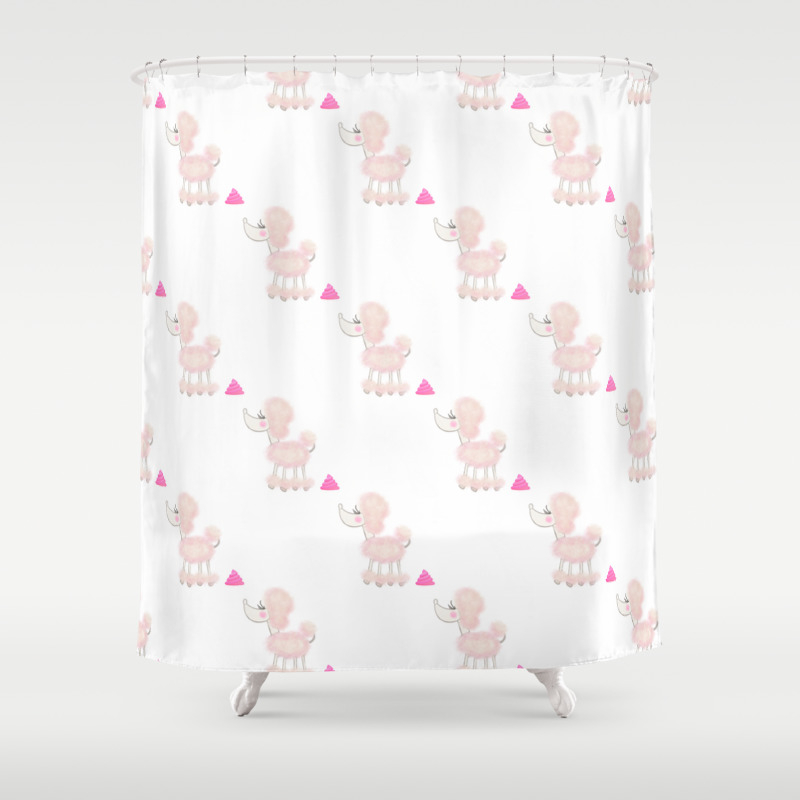 Pink Poodle Poop Shower Curtain By Veata Society6