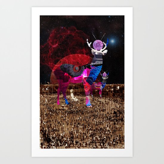 DeerInvasion - Deer Space City 2 Art Print