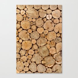 Artwork 3432 texture of wooden logs Canvas Print