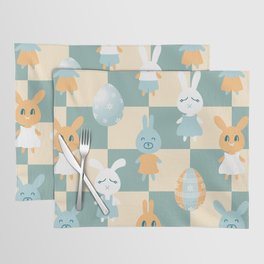 Easter Rabbits On A Chess Board Placemat