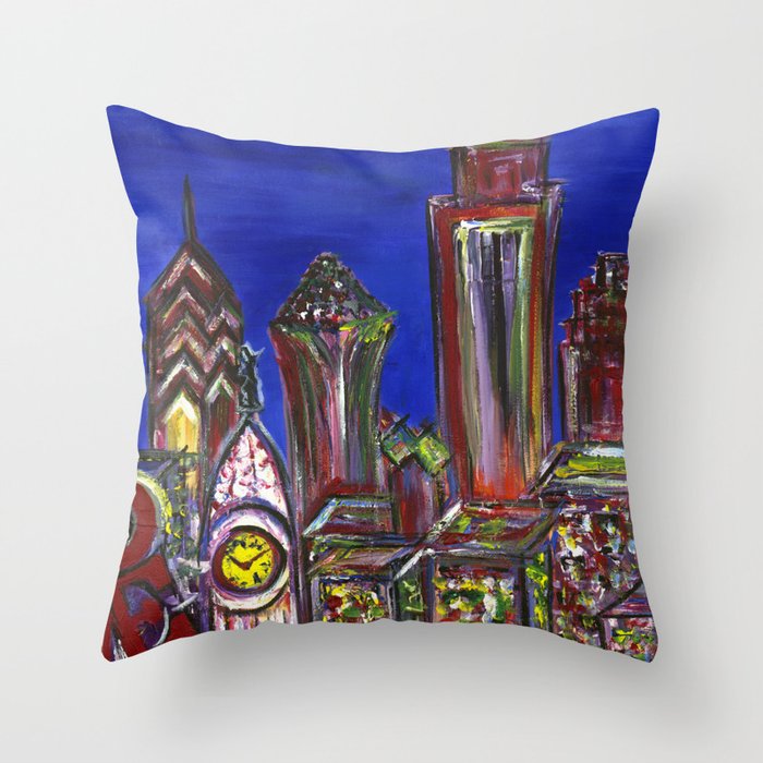 Philly Skyline LOVE Throw Pillow