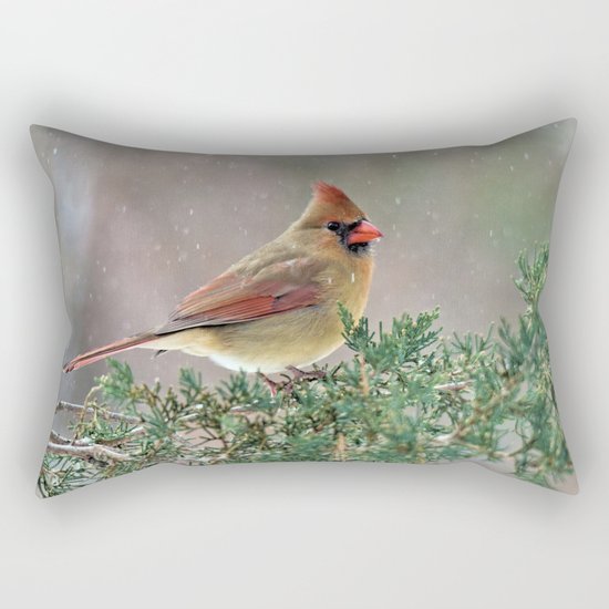 Waiting for Christmas Cardinal Rectangular Pillow