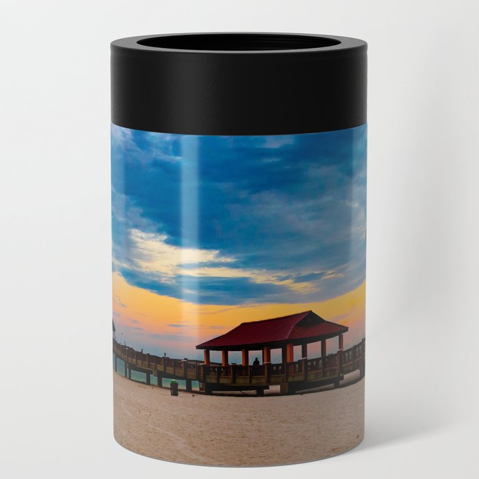 Clearwater Beach Florida Sunrise Tampa Bay Print Can Cooler