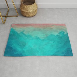 Sunset Over Lagoon Abstract Painting Rug