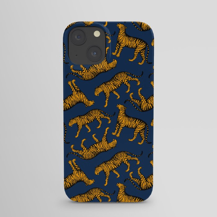 Tigers (Navy Blue and Marigold) iPhone Case