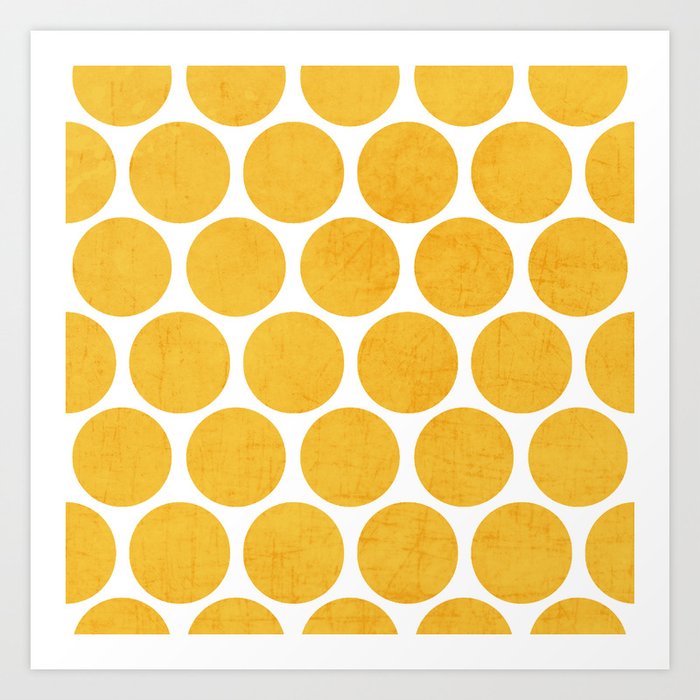 yellow polka dots Art Print