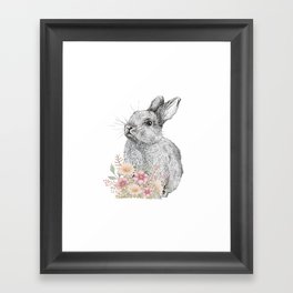Floral Bunny I Framed Art Print