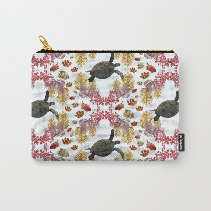 Coral Diamonds Carry-All Pouch