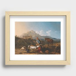 Pooping Dogs Ruining Beautiful Dutch Paintings Recessed Framed Print