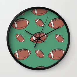 American Football Pattern Wall Clock