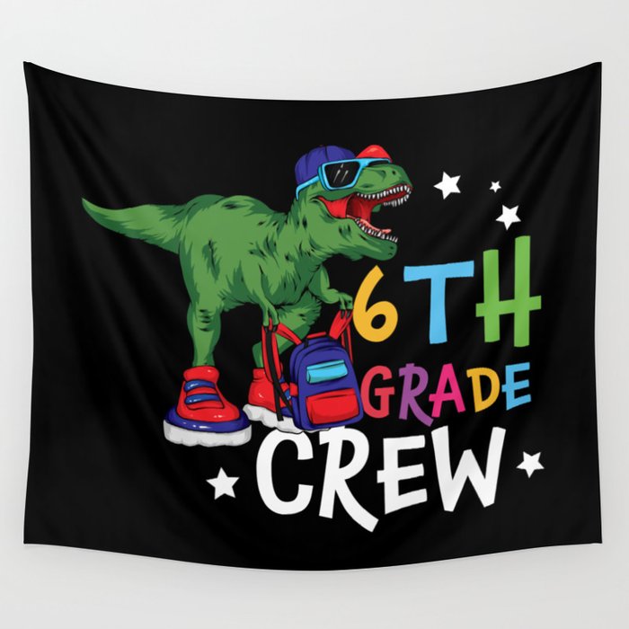 6th Grade Crew Student Dinosaur Wall Tapestry