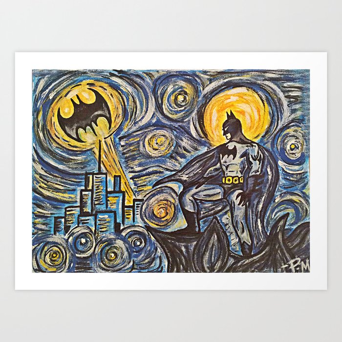Bat Van Gogh  Art Print