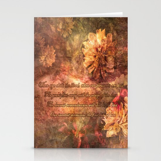 Postcard with lyrics by Lord Byron Stationery Cards