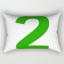 Number 2 (Green & White) Rectangular Pillow