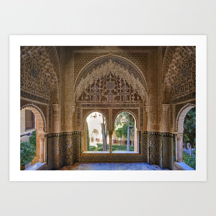 Lindaraja oriel. The Alhambra palace. Granada. Spain. Medium format, Film Art Print