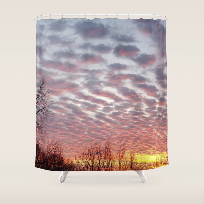 Winter Sunset Panorama Hoyt Park Madison Wi Shower Curtain By