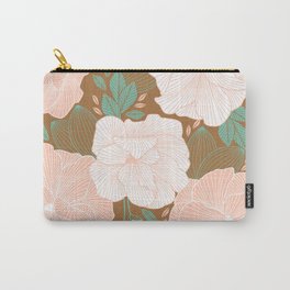 Peachy Pink Roses Carry-All Pouch | Peachy, Lines, Bloom, Blossom, Inkblotcreative, Bud, Pink, Amymaccready, Roses, Prettyinpink 