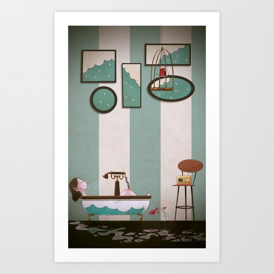 Soaked and Sleepy Art Print